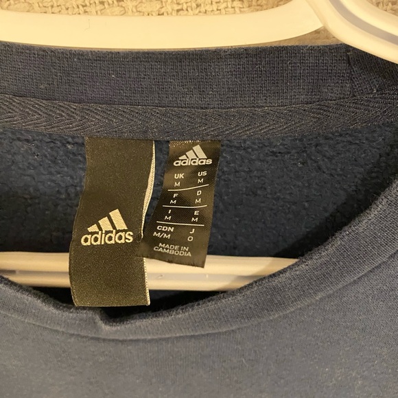 Navy Blue Adidas Sweater Crewneck Size Medium - Picture 6 of 6